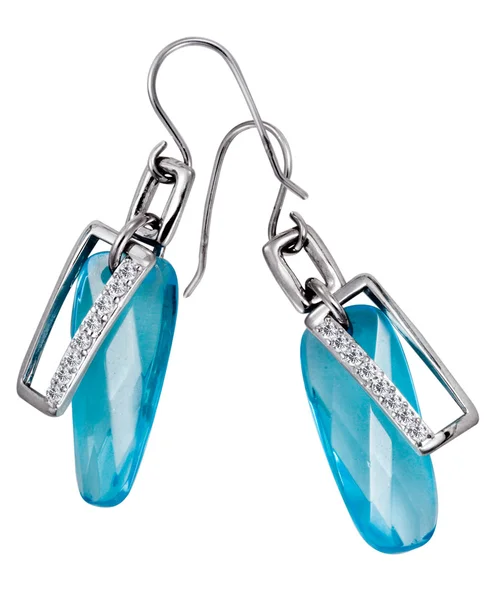 Earrings with big gemstones — Stock Photo, Image