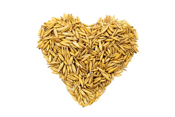 Golden grains wheat in the form of a hea — Stock Photo, Image