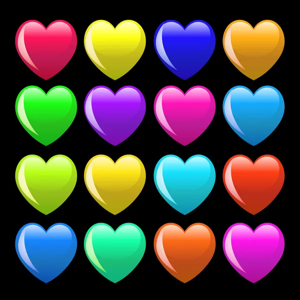 Conjunto de colorido corazón de dibujos animados — Foto de Stock