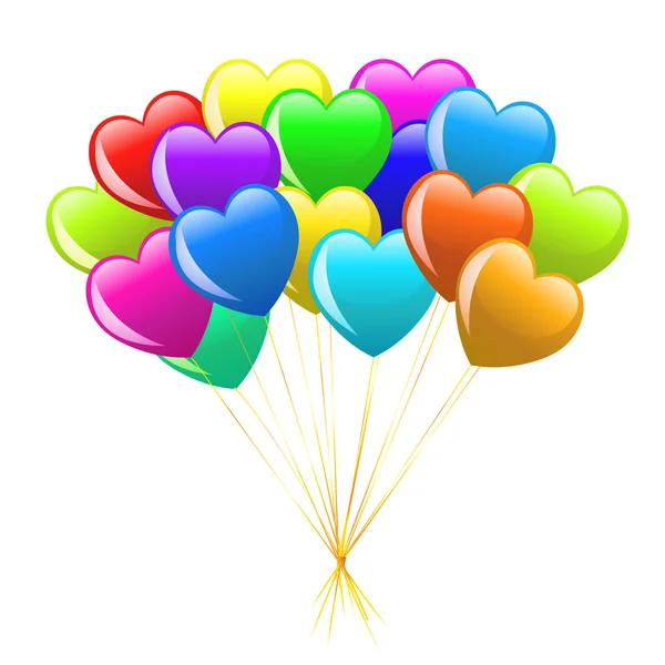 Kreskówka serca balony — Zdjęcie stockowe