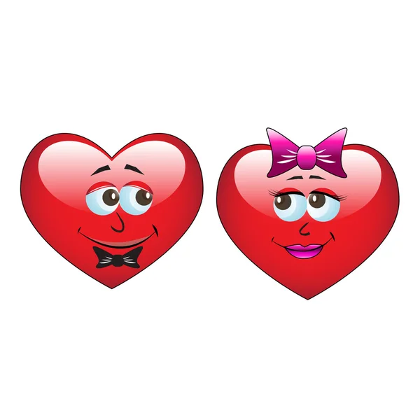 Red cartoon heart balloons — Stock Photo, Image
