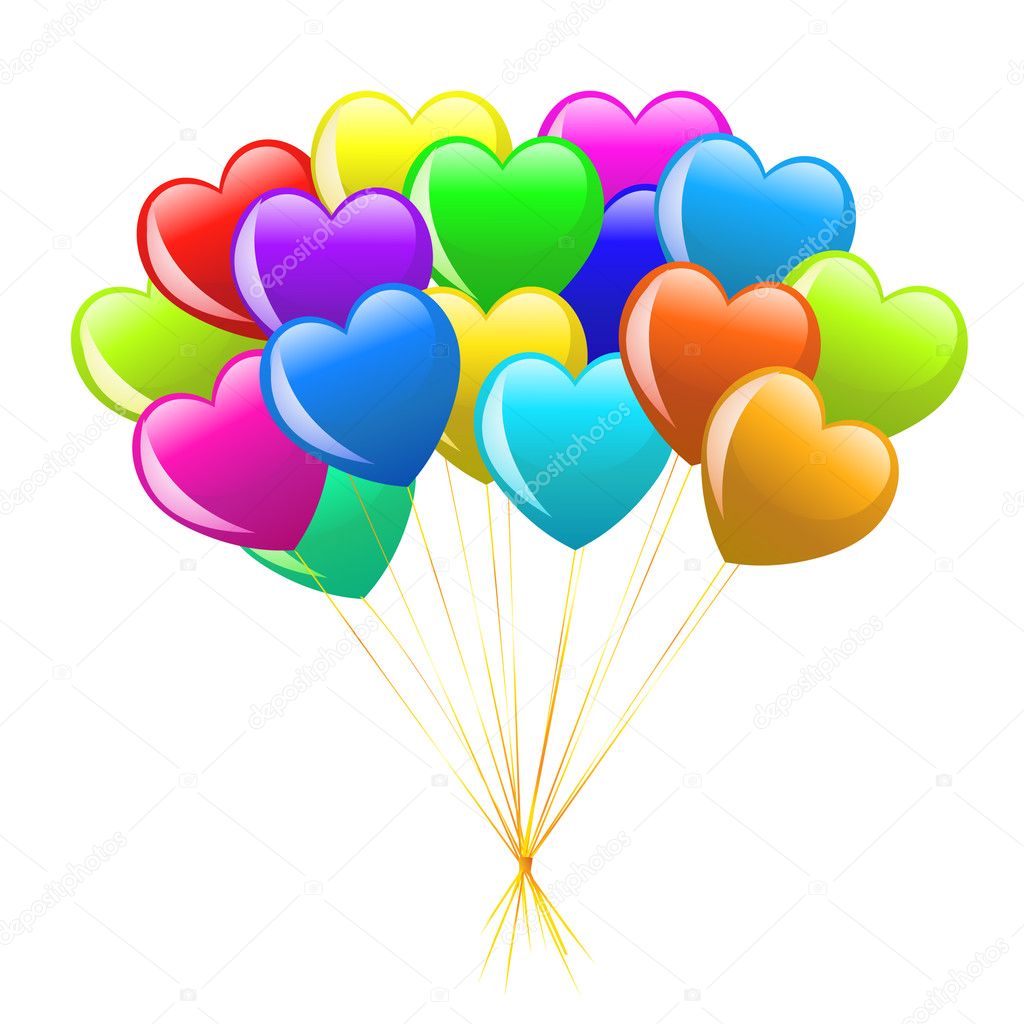 Cartoon heart balloons Stock Photo by ©Rozaliya 1689717