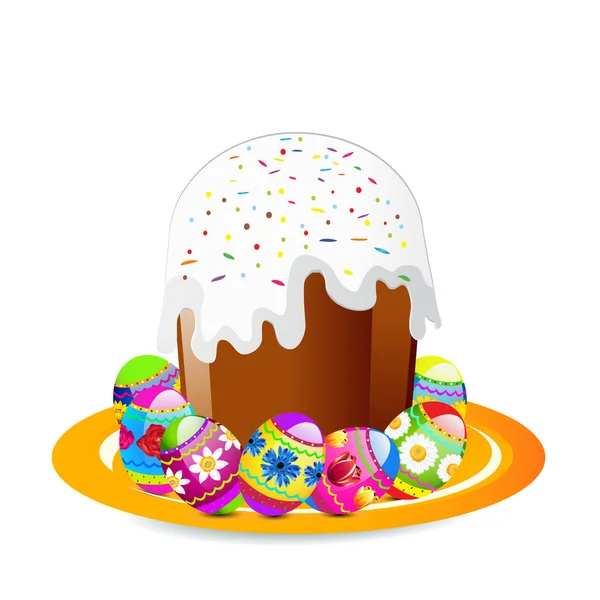 stock image Easter chocolate cake with eggs