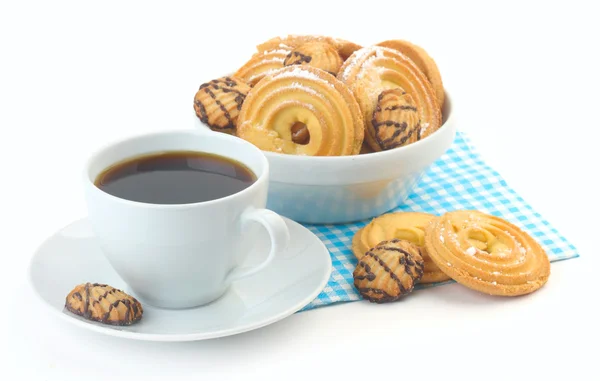 杯咖啡与巧克力コーヒーとビスケット — ストック写真