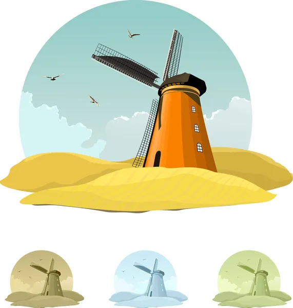 Moulin à vent — Image vectorielle