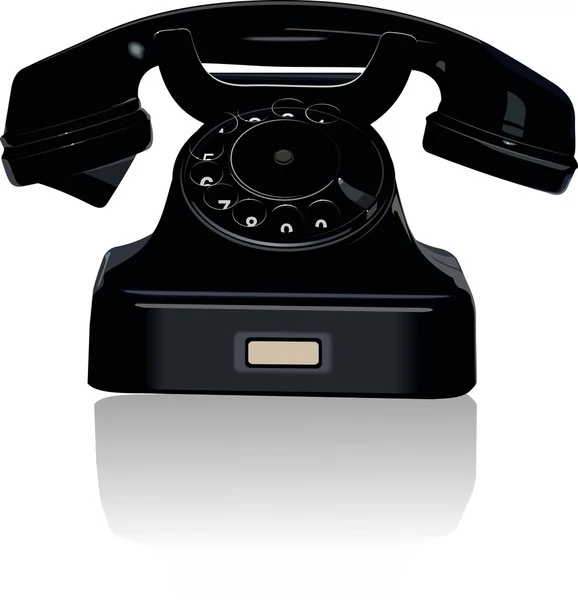 stock vector Black retro telephone