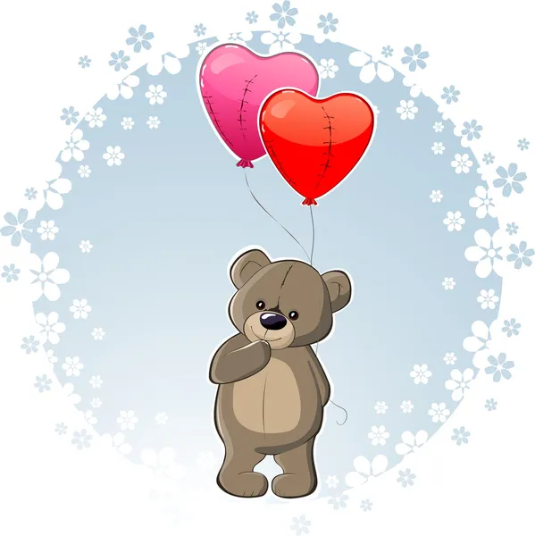 Teddy med kärlek — Stock vektor