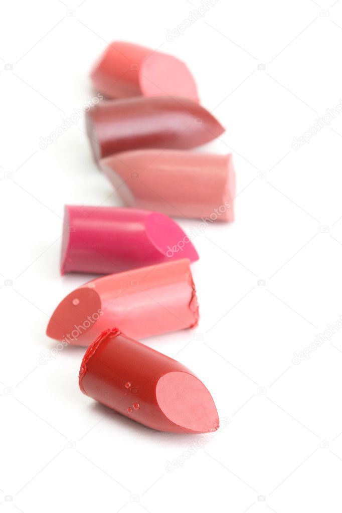 Top of crushed lipsticks