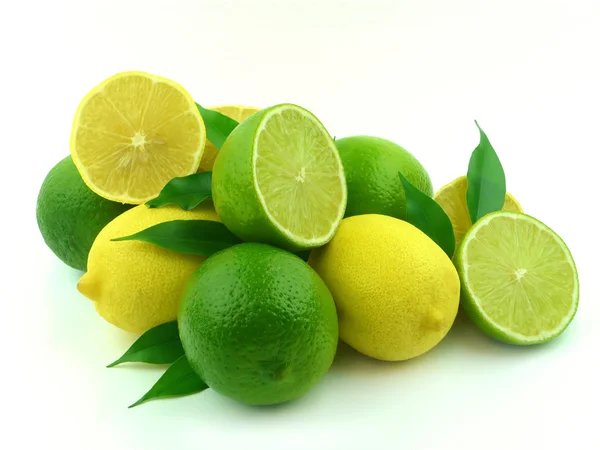 Citrons mûrs et citron vert — Photo