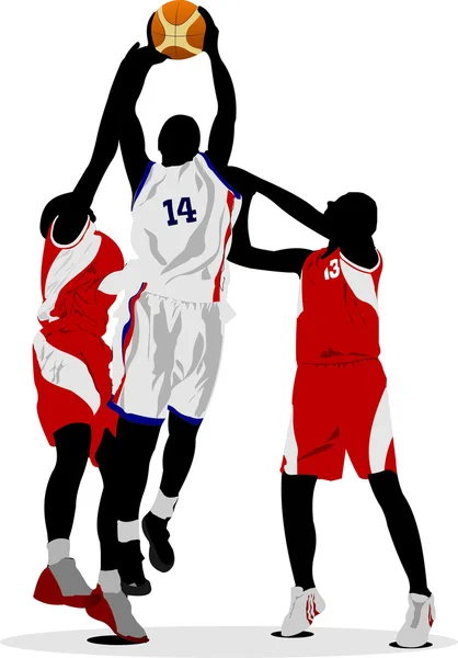 Des joueurs de basket. Illustration vectorielle — Image vectorielle