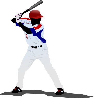 Baseball player. Vector illustration clipart