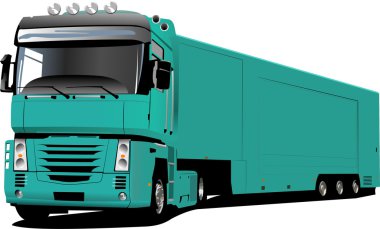 Colored Vector illustration of truck. He clipart