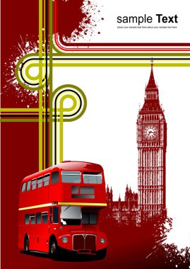 Cover for brochure with London images. V clipart