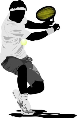 Tennis player. Vector illustration clipart