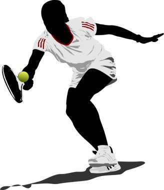 Tennis player. Vector illustration clipart