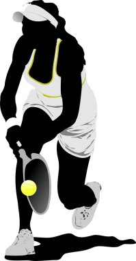 Tennis player. Vector illustration clipart