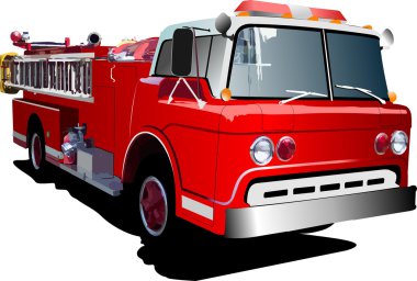 Fire engine ladder isolated on backgroun clipart