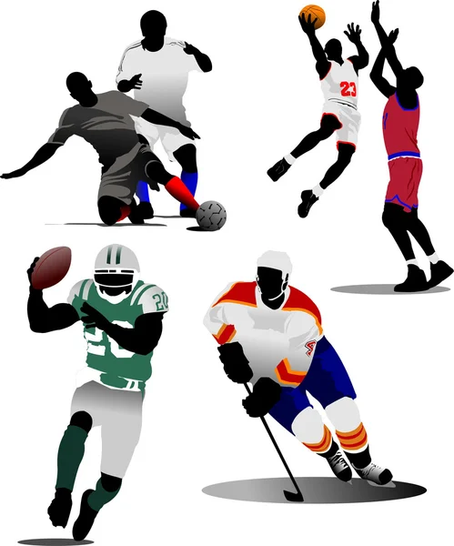 Fyra typer av team sport spel. vektor il — Stock vektor