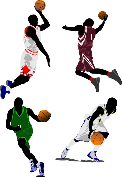 Баскетболісти. Векторні ілюстрації — стоковий вектор