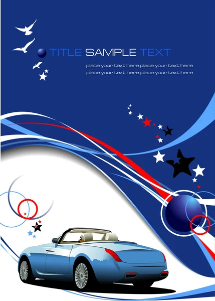 Modrá obchodní pozadí s obrázkem auta. — Stockový vektor