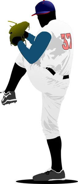 Baseballový hráč. Vektorová ilustrace — Stockový vektor
