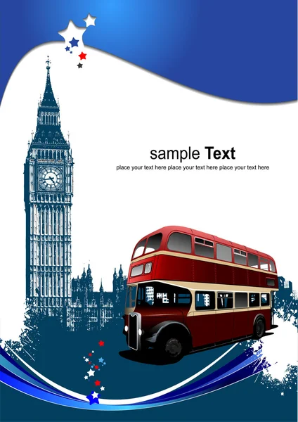 Portada para folleto con imágenes de Londres. V. — Vector de stock