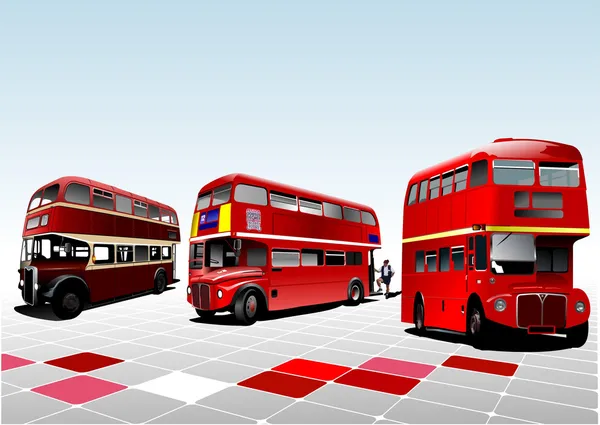 Londra kırmızı Çift katlı otobüs. Il vektör — Stok Vektör