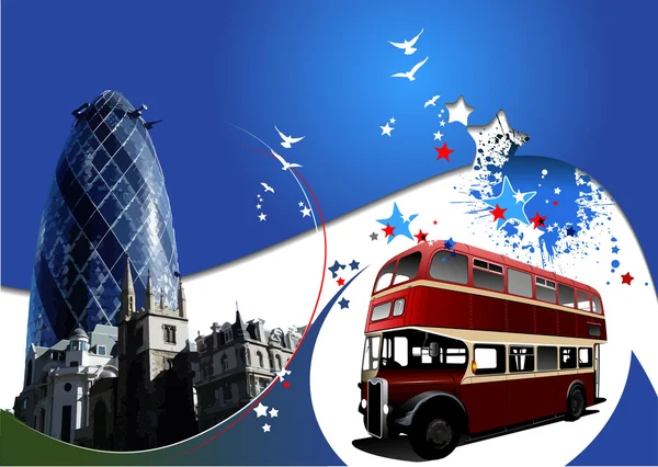 Twee Londen beelden op blauwe achtergrond. ve — Stockvector