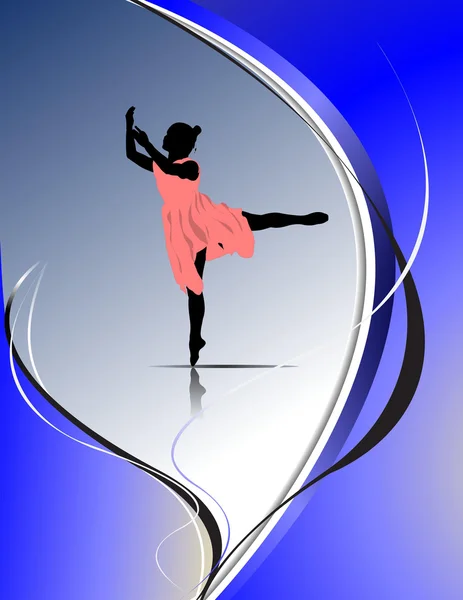 Kvinna balettdansare. vektor illustratio — Stock vektor