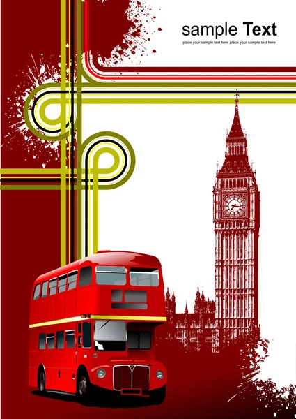Cover for brochure with London images. V — Stock Vector