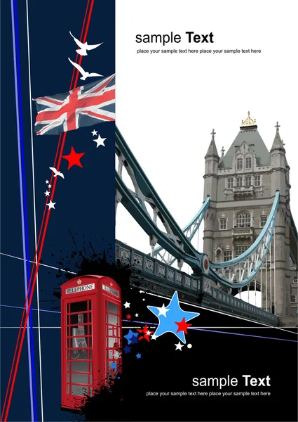 Capa para brochura com imagens de Londres. V — Vetor de Stock