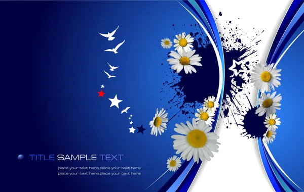 Blue floral background. Vector illustrat — Stock Vector
