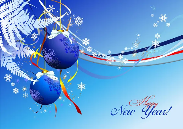 Noel - yeni yıl Parlatıcı kartı ile blu — Stok Vektör