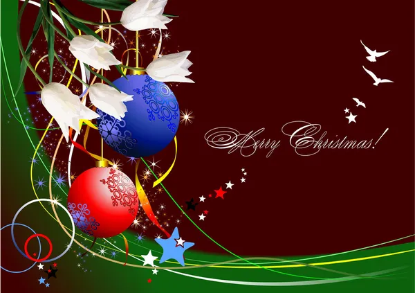 Χριστούγεννα - νέο έτος λάμψη κάρτα με gol — Διανυσματικό Αρχείο