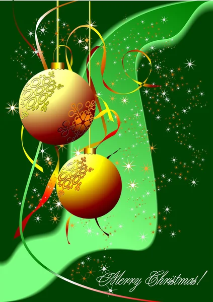 Різдво - новорічна блискуча листівка з золотом — стоковий вектор