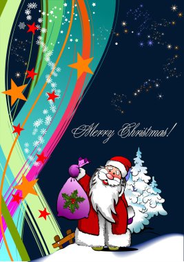 Christmas - New Year background with San clipart