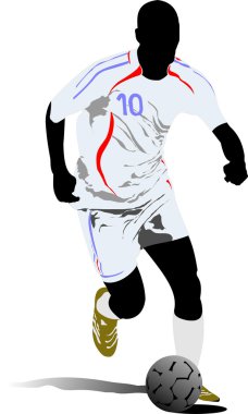 Soccer players. Vector illustration clipart