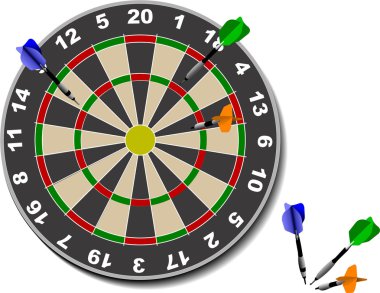 Darts. Office game. Vector illustration clipart