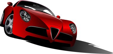 Sport car on the road. Vector illustrat clipart