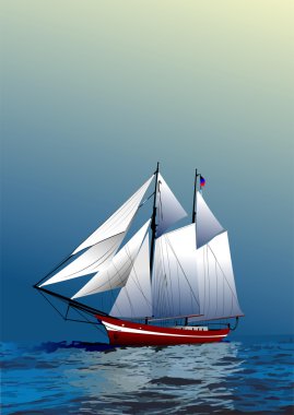 Cover for brochure with old sailing vess clipart