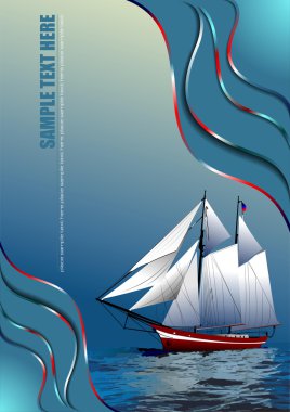 Cover for brochure with old sailing vess clipart