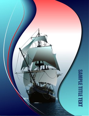 Cover for brochure with old sailing vess clipart