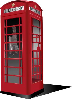 London red public phone box. Vector ill clipart