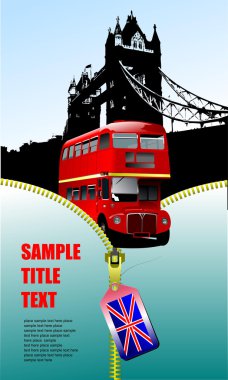 London images with open zipper and doubl clipart