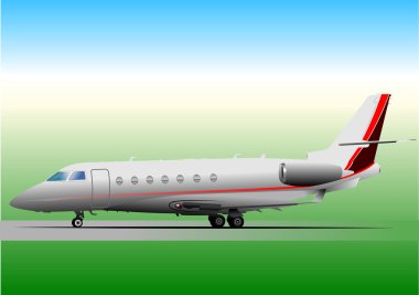 Plane on start . Vector illustration for clipart