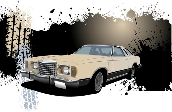 Grunge Banner avec une image de voiture rare. Végétaux — Image vectorielle