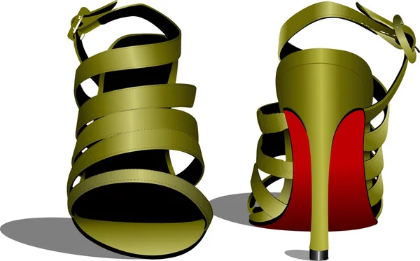 Divat nő cipő. Vektoros illusztráció — Stock Vector