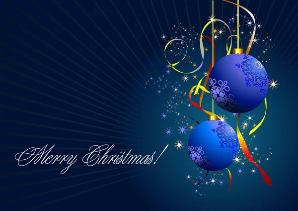 Χριστούγεννα - νέο έτος λάμψη κάρτα με blu — Διανυσματικό Αρχείο