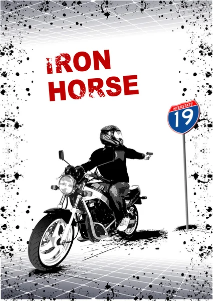 オートバイの画像と灰色の背景。v — ストックベクタ