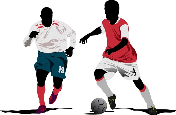 Des footballeurs. Illustration vectorielle — Image vectorielle